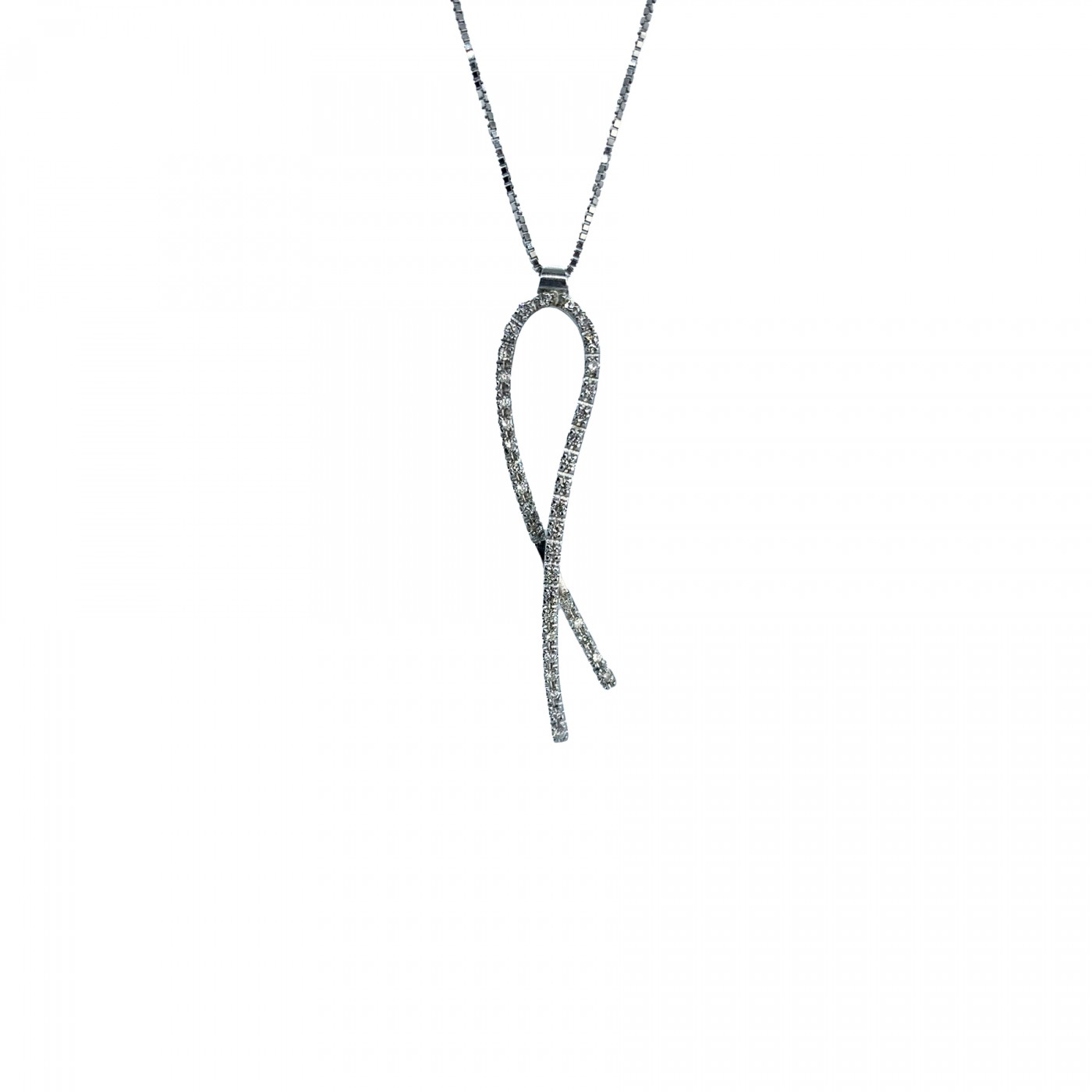 Collana con ciondolo pendente a nodo con brillanti