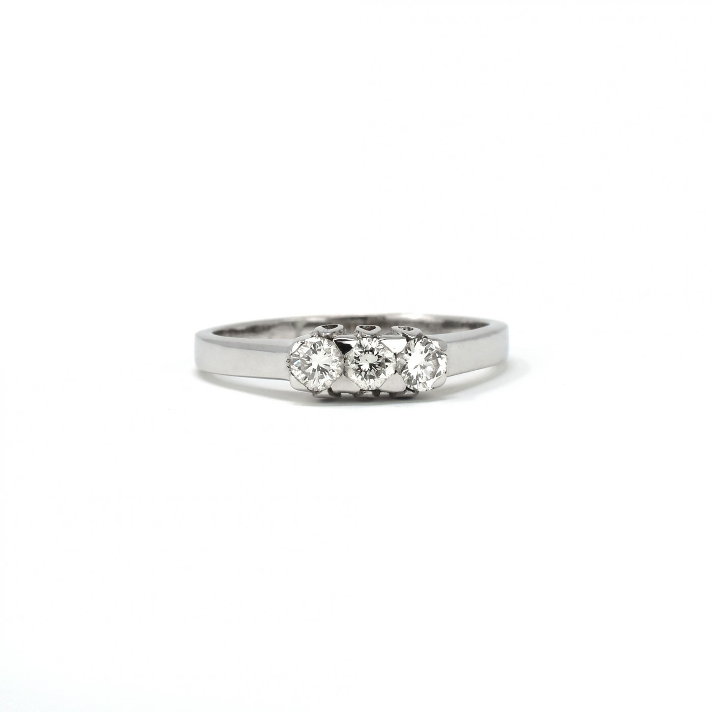Anello trilogy diamanti a taglio brillante da 0,15 ct