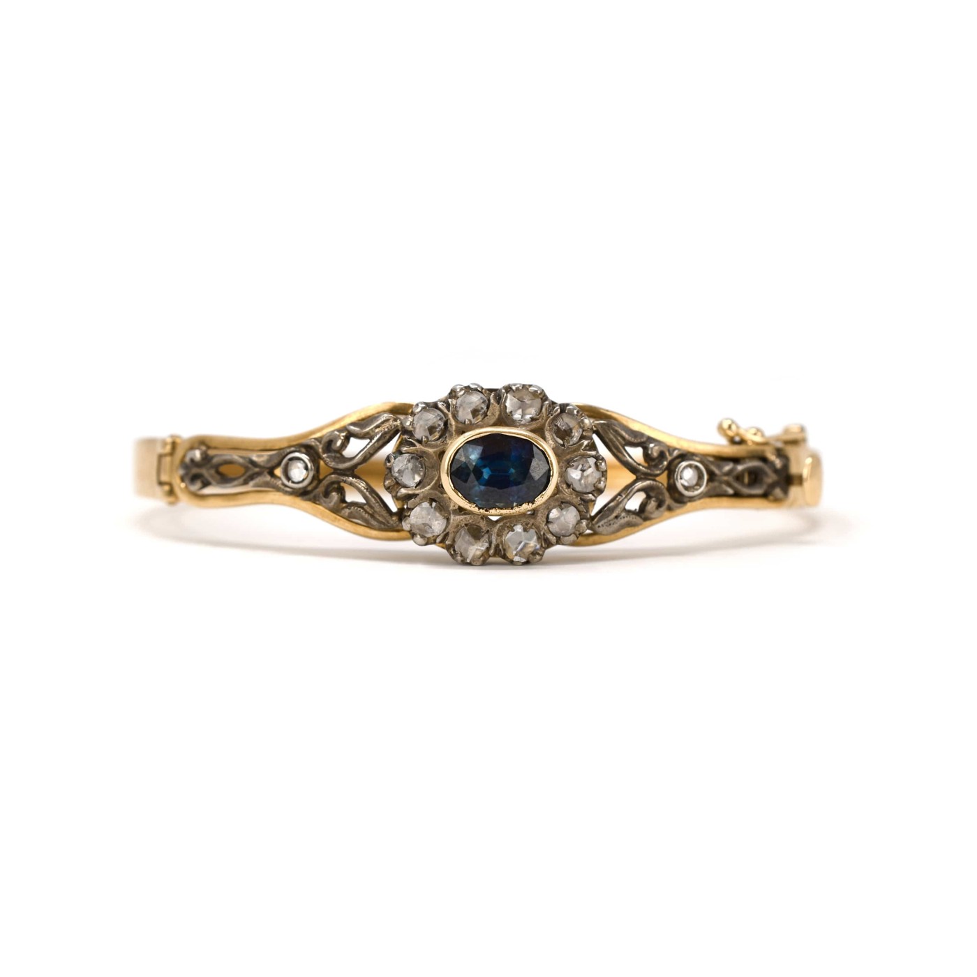 Bracciale vintage zaffiro blu e brillanti