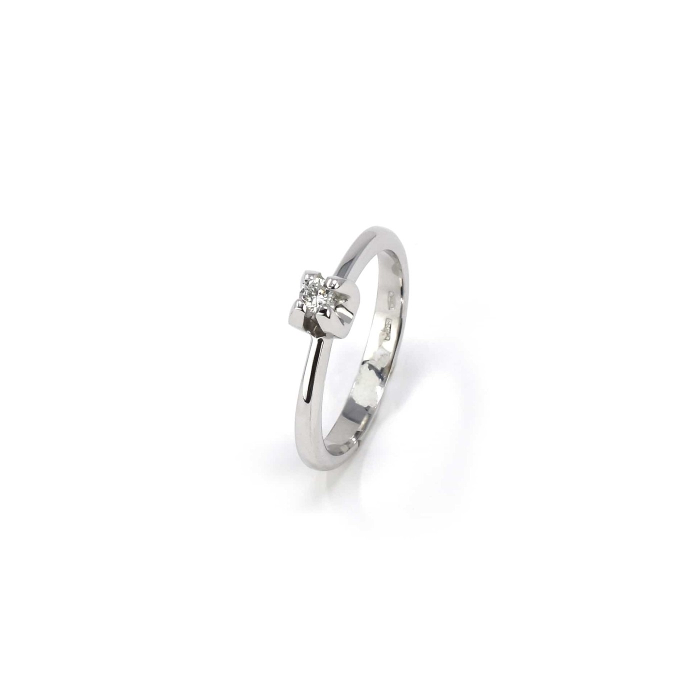 Anello solitario brillante da 0,08 ct