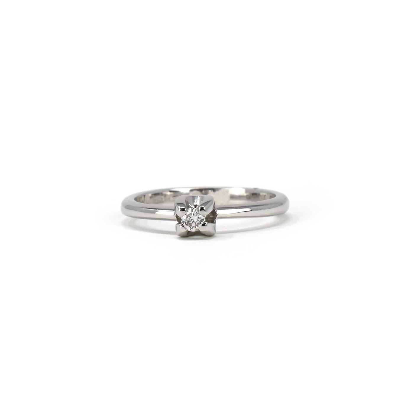 Anello solitario brillante da 0,08 ct