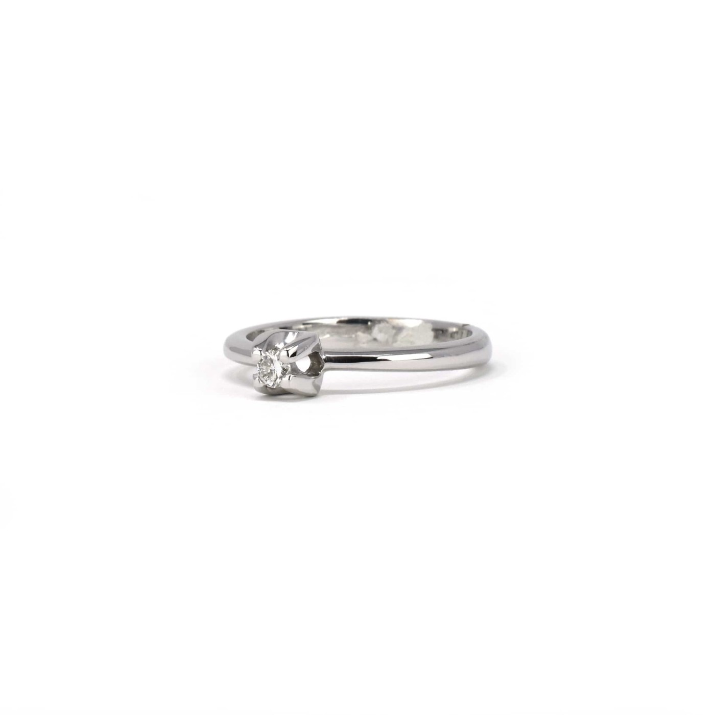 Anello solitario brillante da 0,08 ct