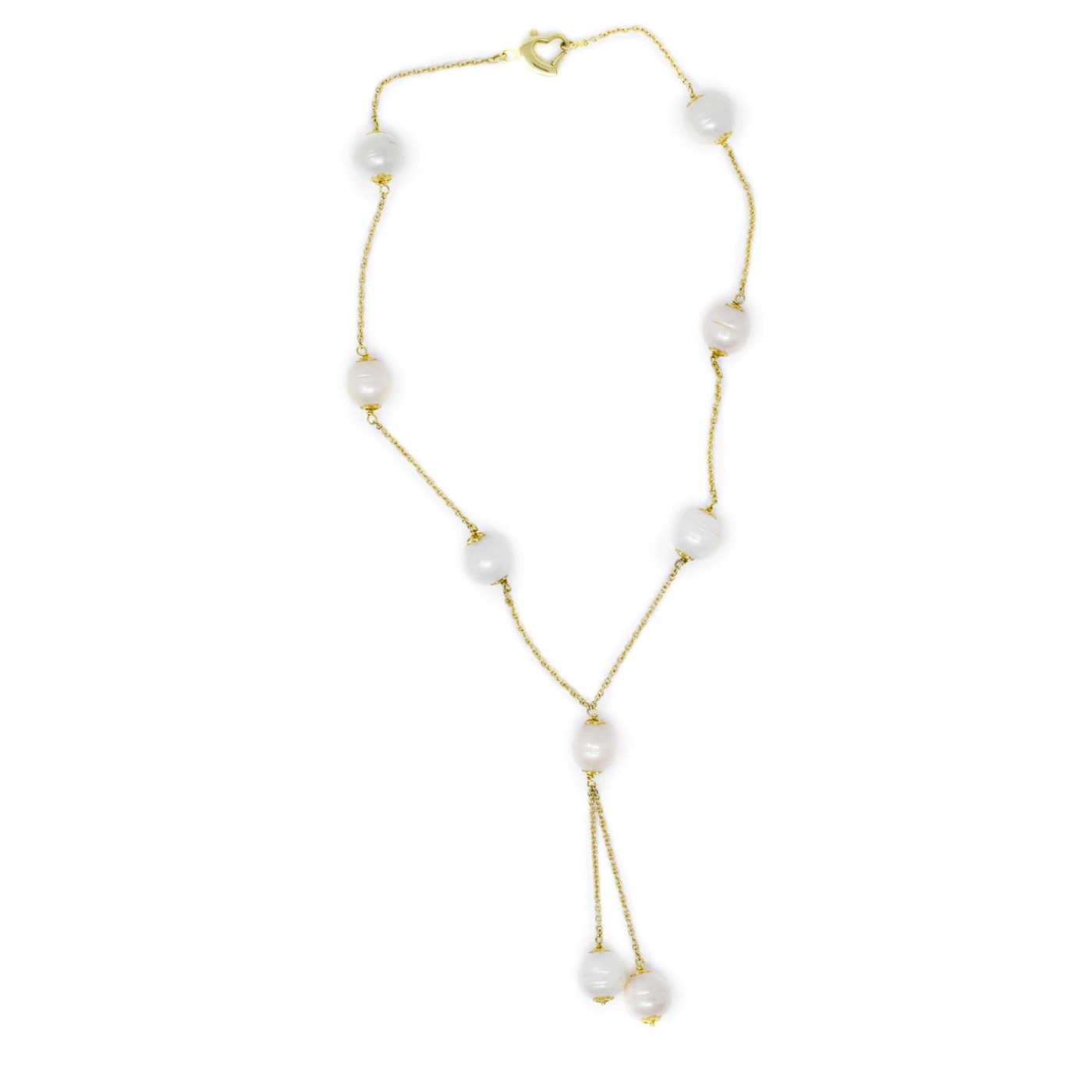 Collana in oro giallo e perle