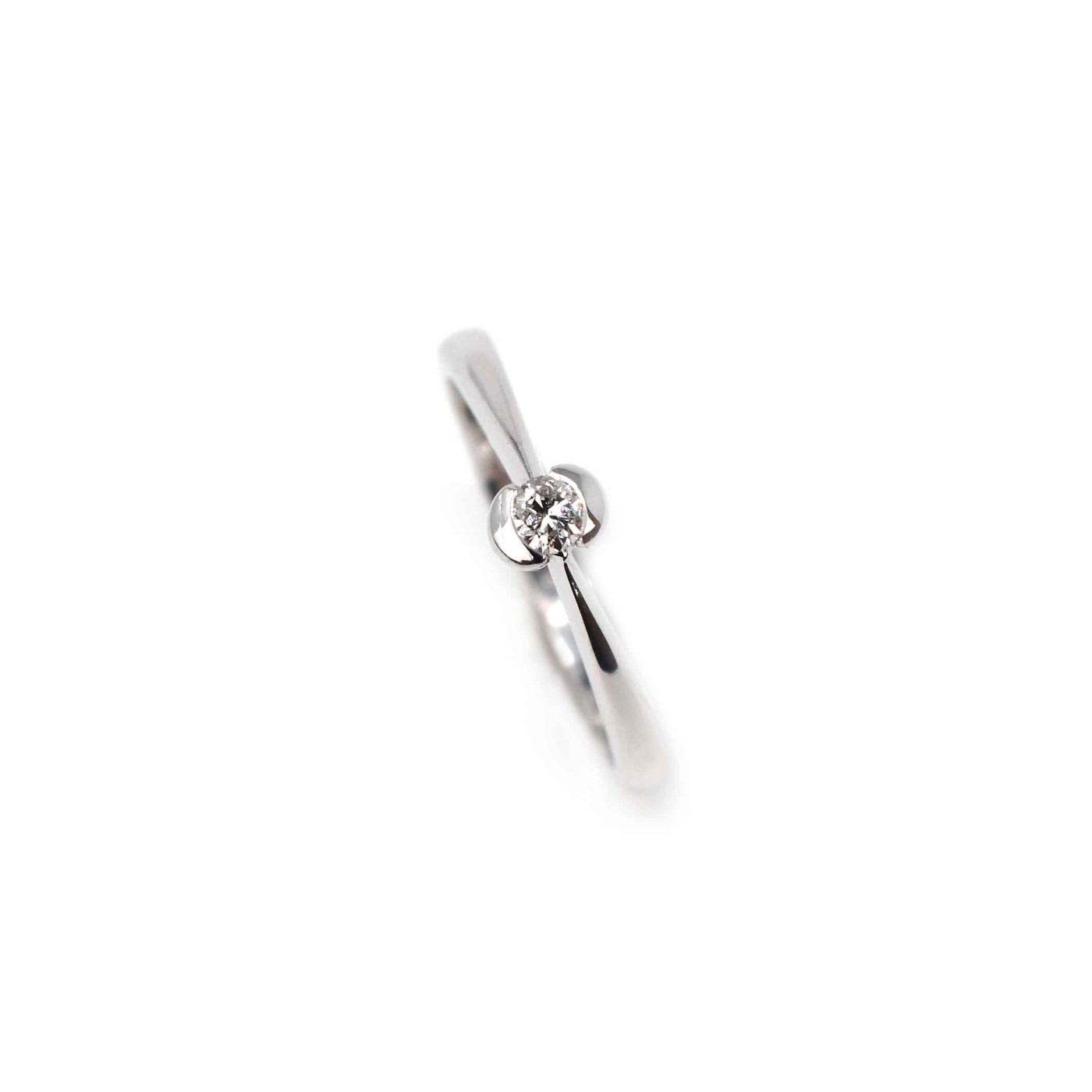 Anello solitario brillante 0,11 ct