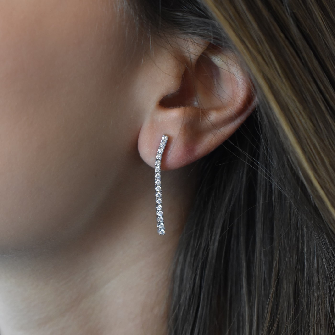 Orecchini fiammifero con brillanti 0,62 ct