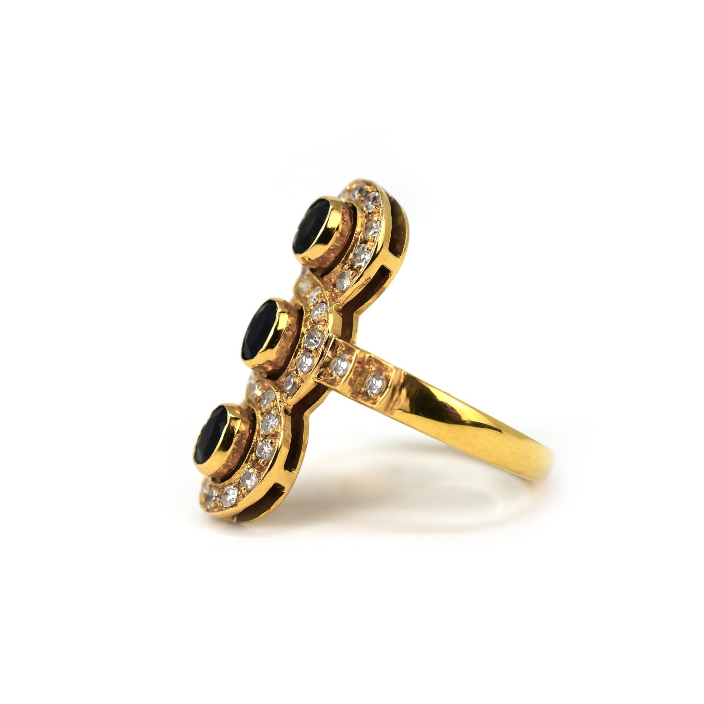 Anello vintage zaffiri e brillanti