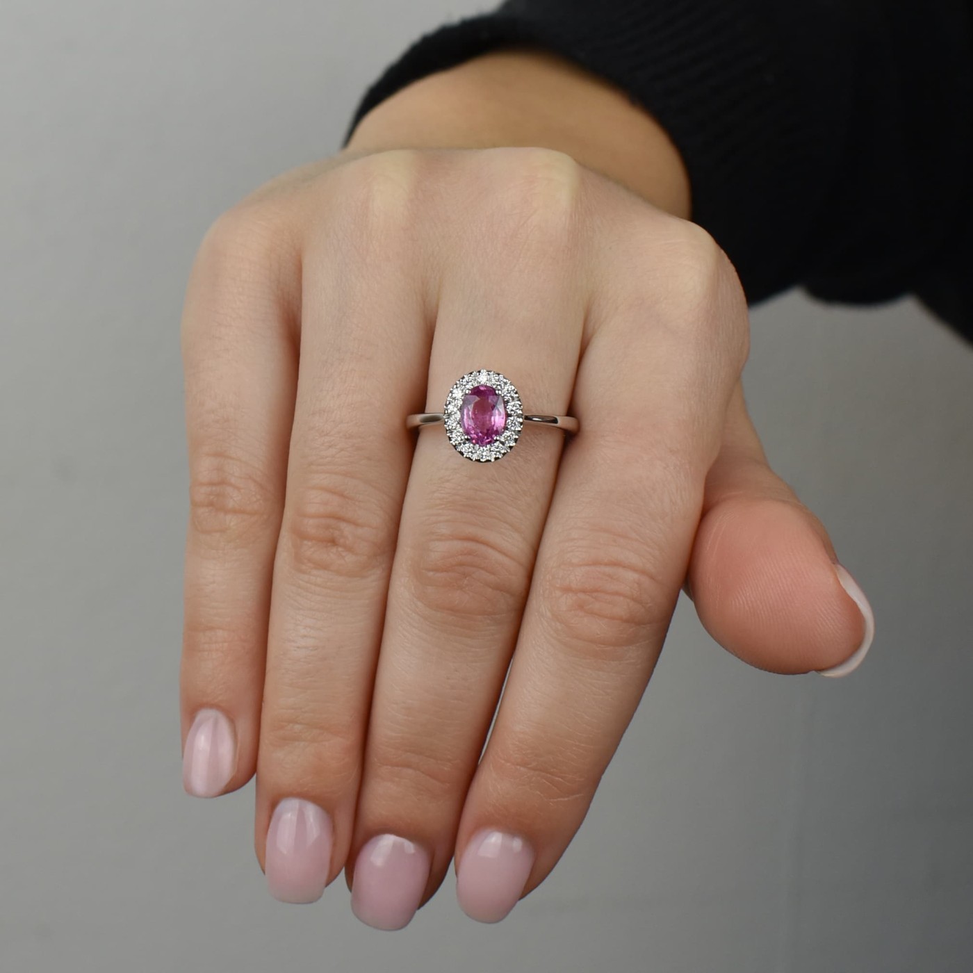 Anello zaffiro rosa 0,97 ct