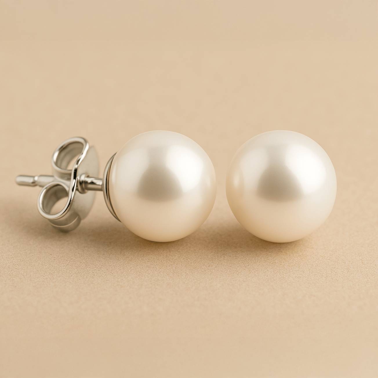 Orecchini di perle con montatura in oro bianco
