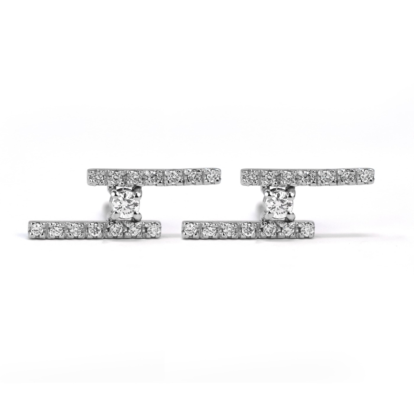 Orecchini oro bianco e diamanti taglio brillante