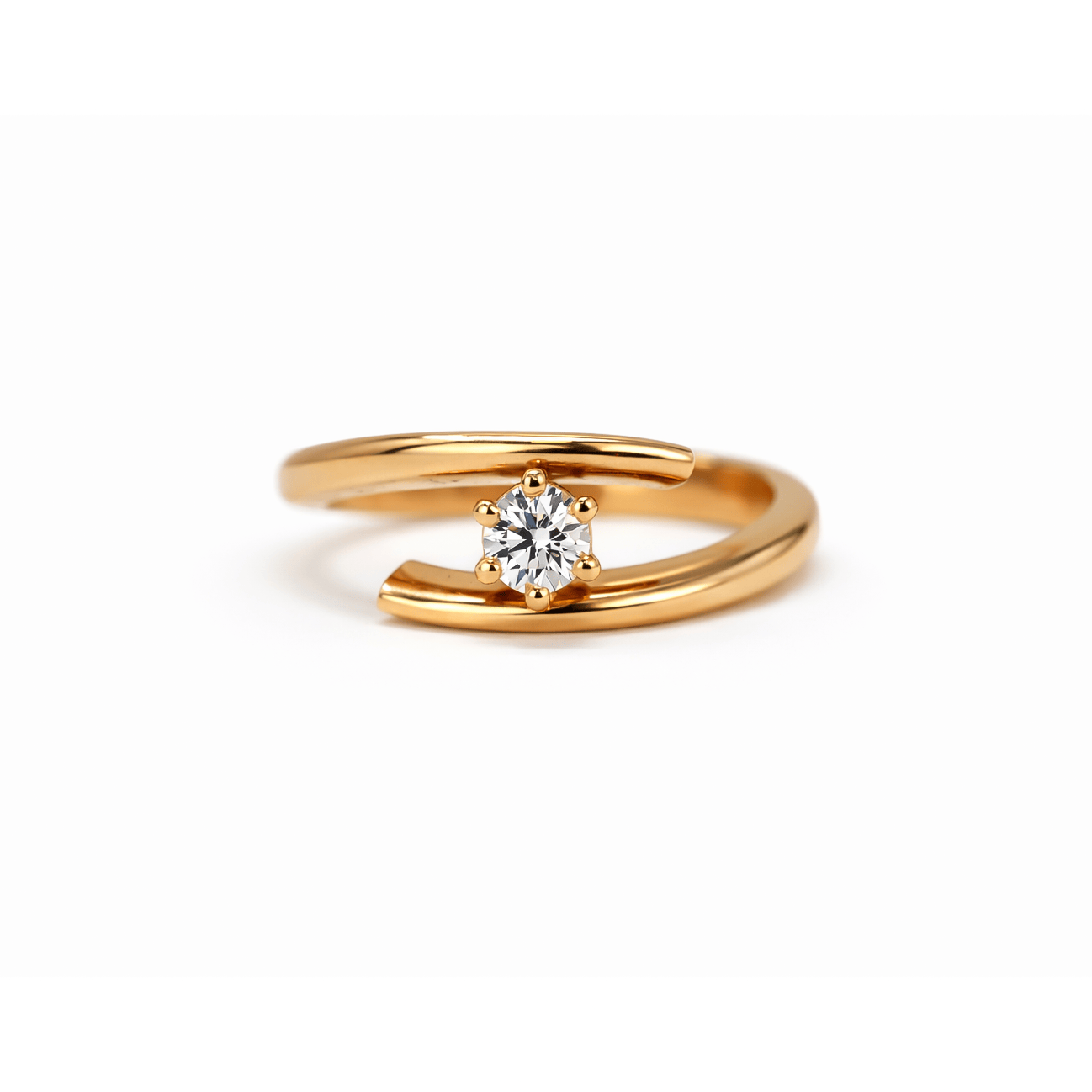 Anello in oro rosso con diamante taglio brillante