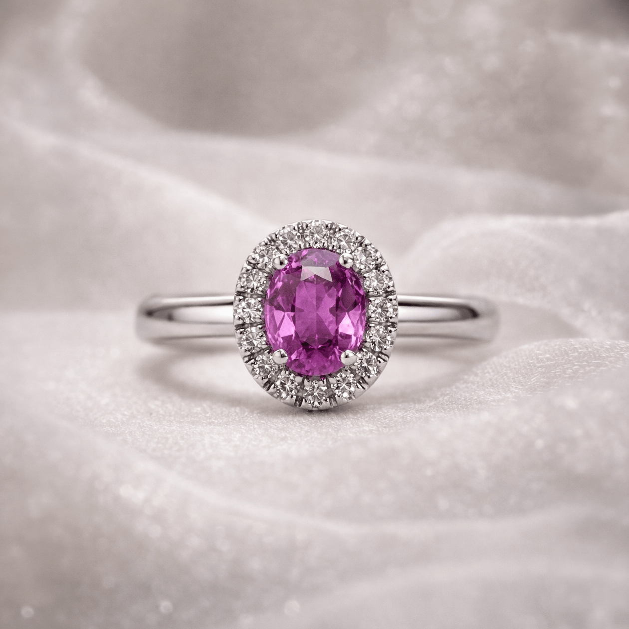 Anello zaffiro rosa 0,97 ct